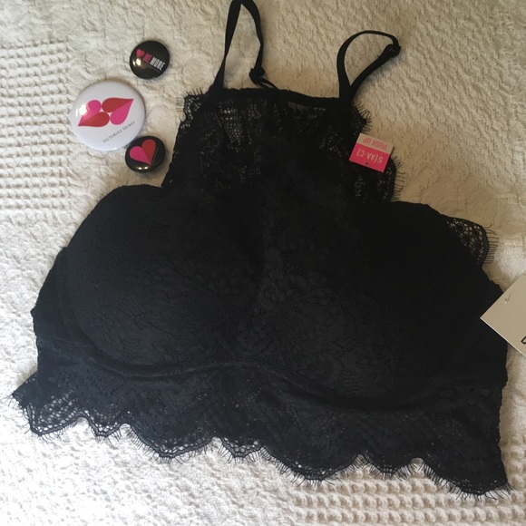 NWT high neck lace push up bralette - Picture 2 of 4